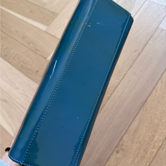 Mansur Gavriel Blue Handbag with Gold Accents - Picture 5 of 8